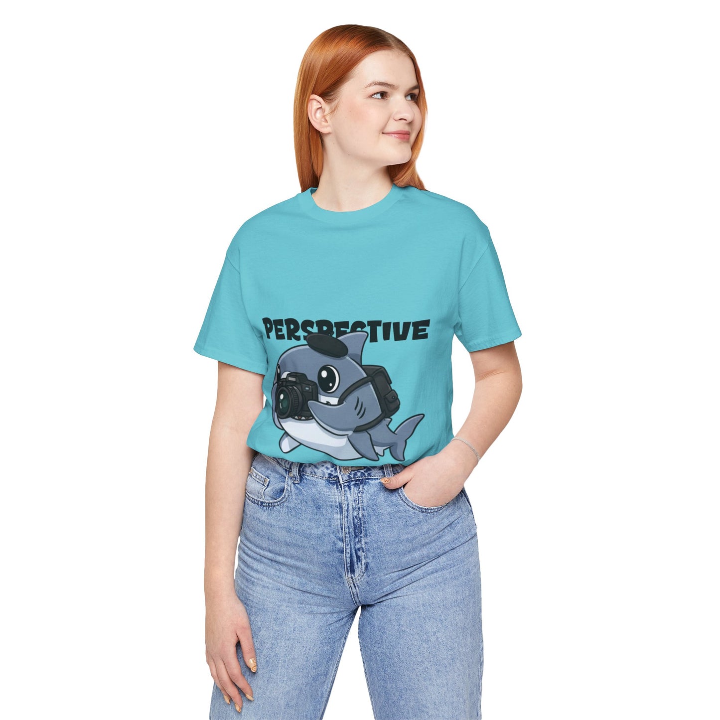 Camera Shark Tee, Fun Graphic T-Shirt for Photographers, Gift for Shark Lovers, Casual Wear, Unique Pet-Themed Apparel