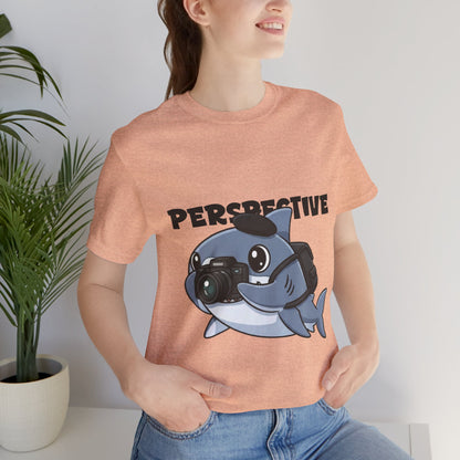Camera Shark Tee, Fun Graphic T-Shirt for Photographers, Gift for Shark Lovers, Casual Wear, Unique Pet-Themed Apparel