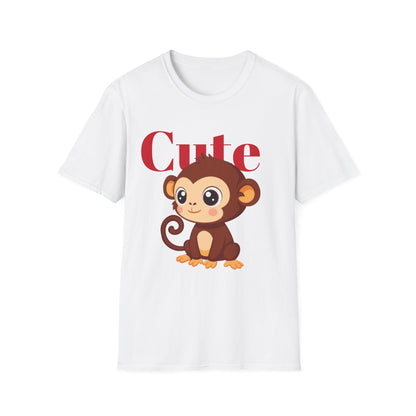 Cute Monkey Unisex T-Shirt, Animal Lover Gift, Fun Casual Wear, Kids Birthday Shirt, Playful Graphic Tee