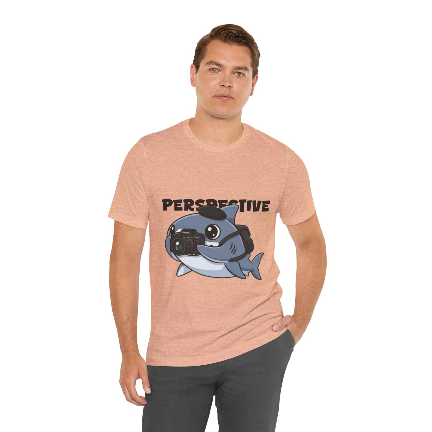 Camera Shark Tee, Fun Graphic T-Shirt for Photographers, Gift for Shark Lovers, Casual Wear, Unique Pet-Themed Apparel