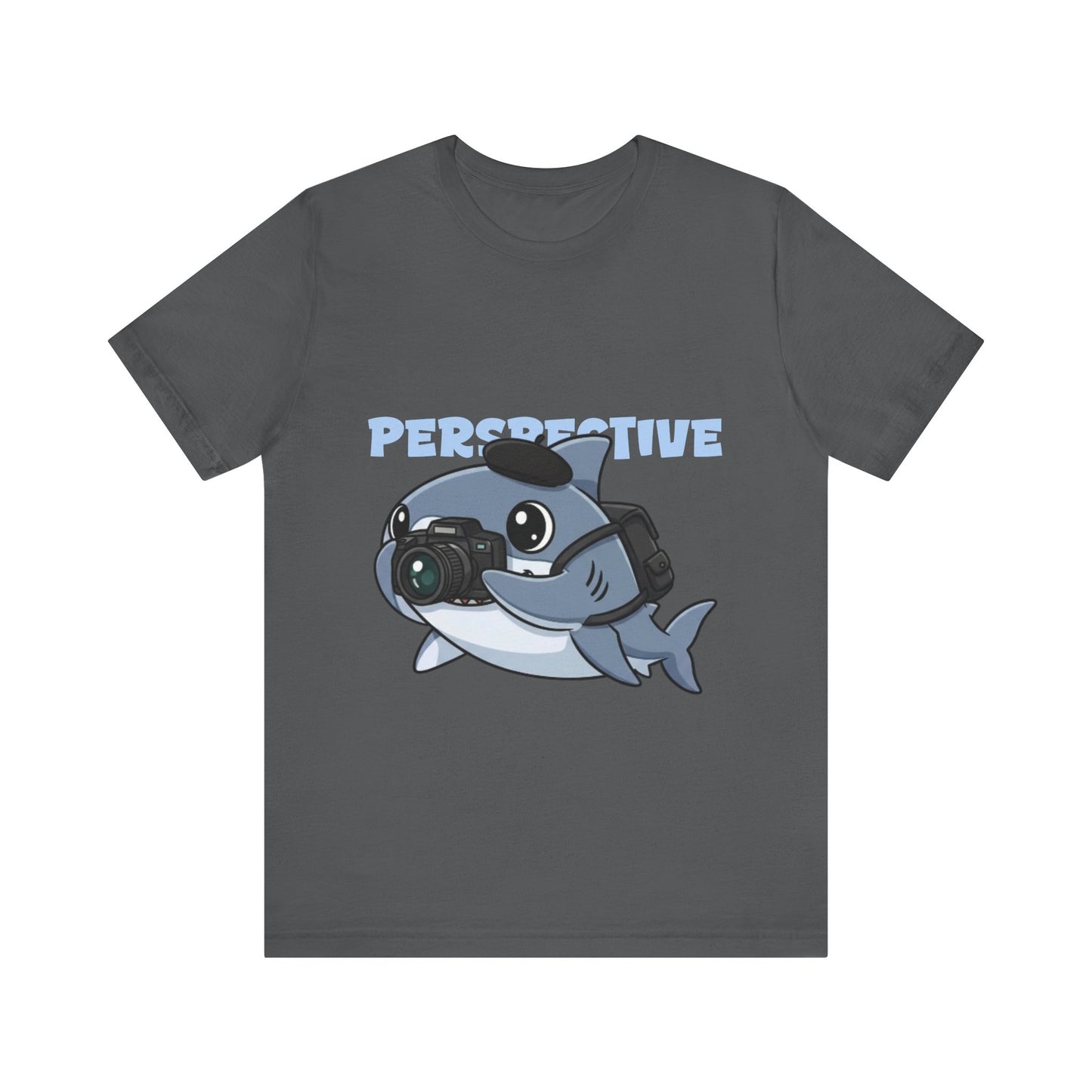 Camera Shark Tee, Fun Graphic T-Shirt for Photographers, Gift for Shark Lovers, Casual Wear, Unique Pet-Themed Apparel
