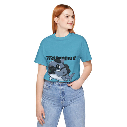 Camera Shark Tee, Fun Graphic T-Shirt for Photographers, Gift for Shark Lovers, Casual Wear, Unique Pet-Themed Apparel