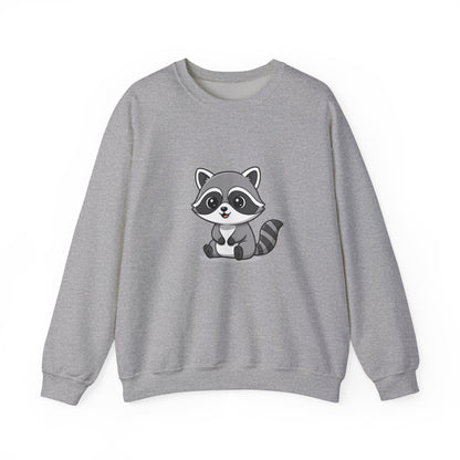 Cute Raccoon Crewneck Sweatshirt, Cozy Unisex Pullover, Animal Lover Gift, Soft Fall Graphic Sweatshirt