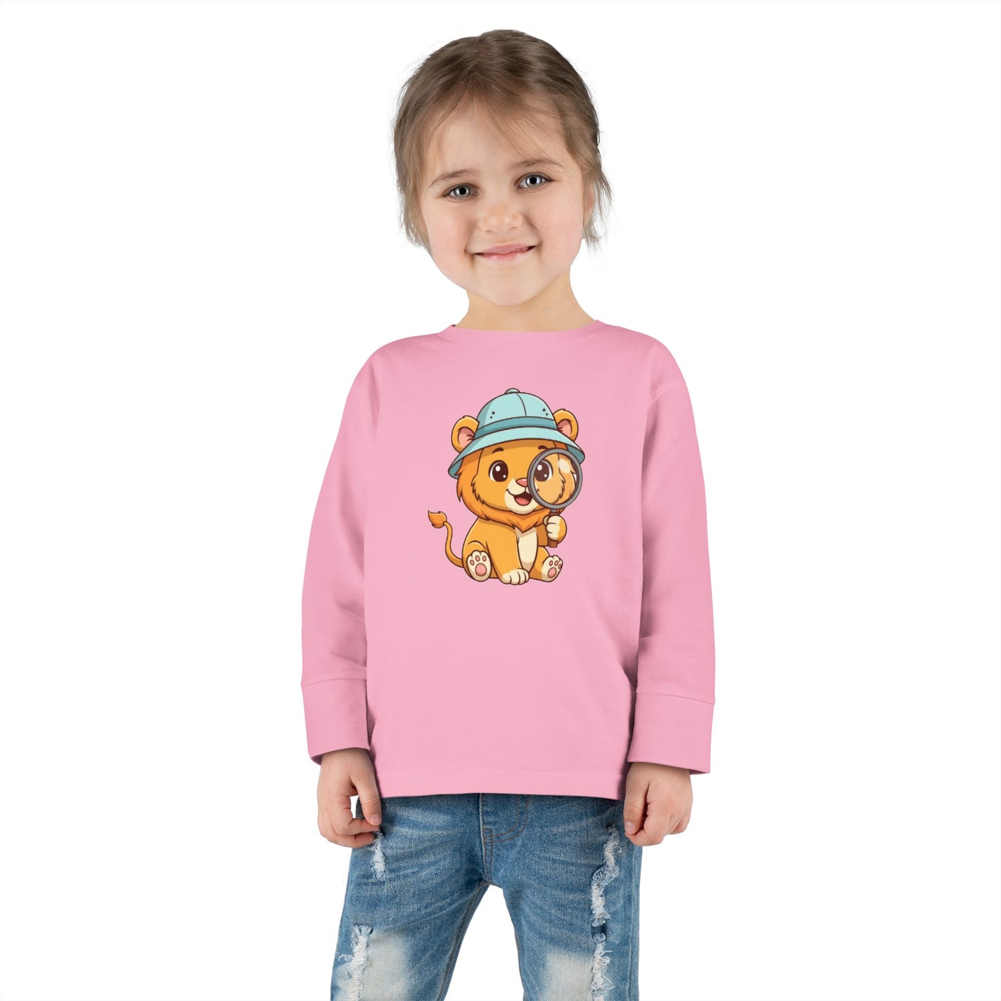 Adorable Toddler Lion Explorer Long Sleeve Tee