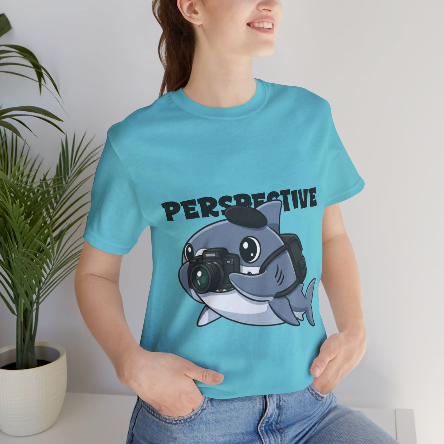 Camera Shark Tee, Fun Graphic T-Shirt for Photographers, Gift for Shark Lovers, Casual Wear, Unique Pet-Themed Apparel