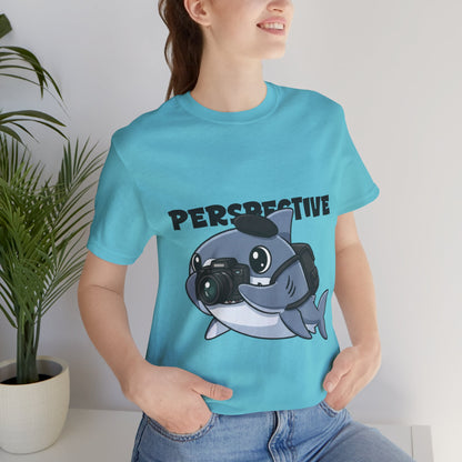 Camera Shark Tee, Fun Graphic T-Shirt for Photographers, Gift for Shark Lovers, Casual Wear, Unique Pet-Themed Apparel