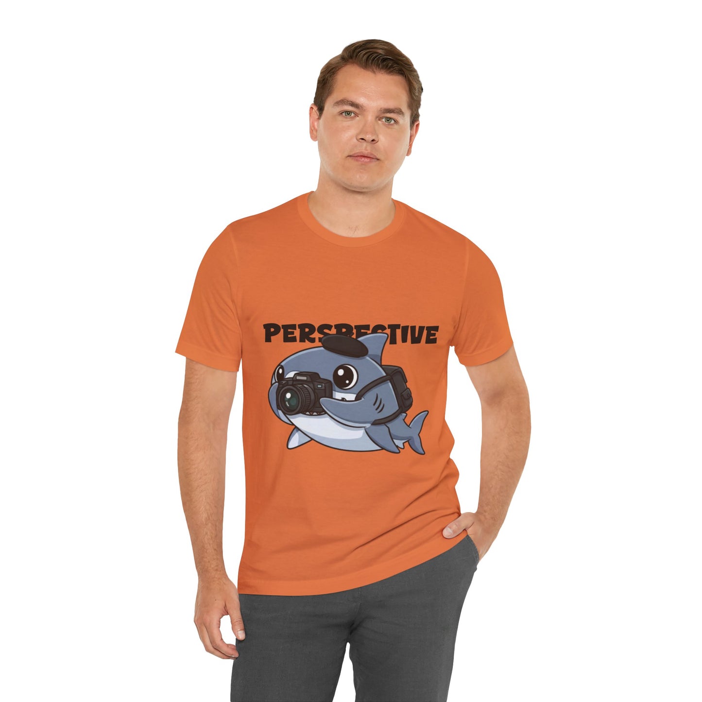 Camera Shark Tee, Fun Graphic T-Shirt for Photographers, Gift for Shark Lovers, Casual Wear, Unique Pet-Themed Apparel