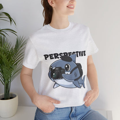Camera Shark Tee, Fun Graphic T-Shirt for Photographers, Gift for Shark Lovers, Casual Wear, Unique Pet-Themed Apparel