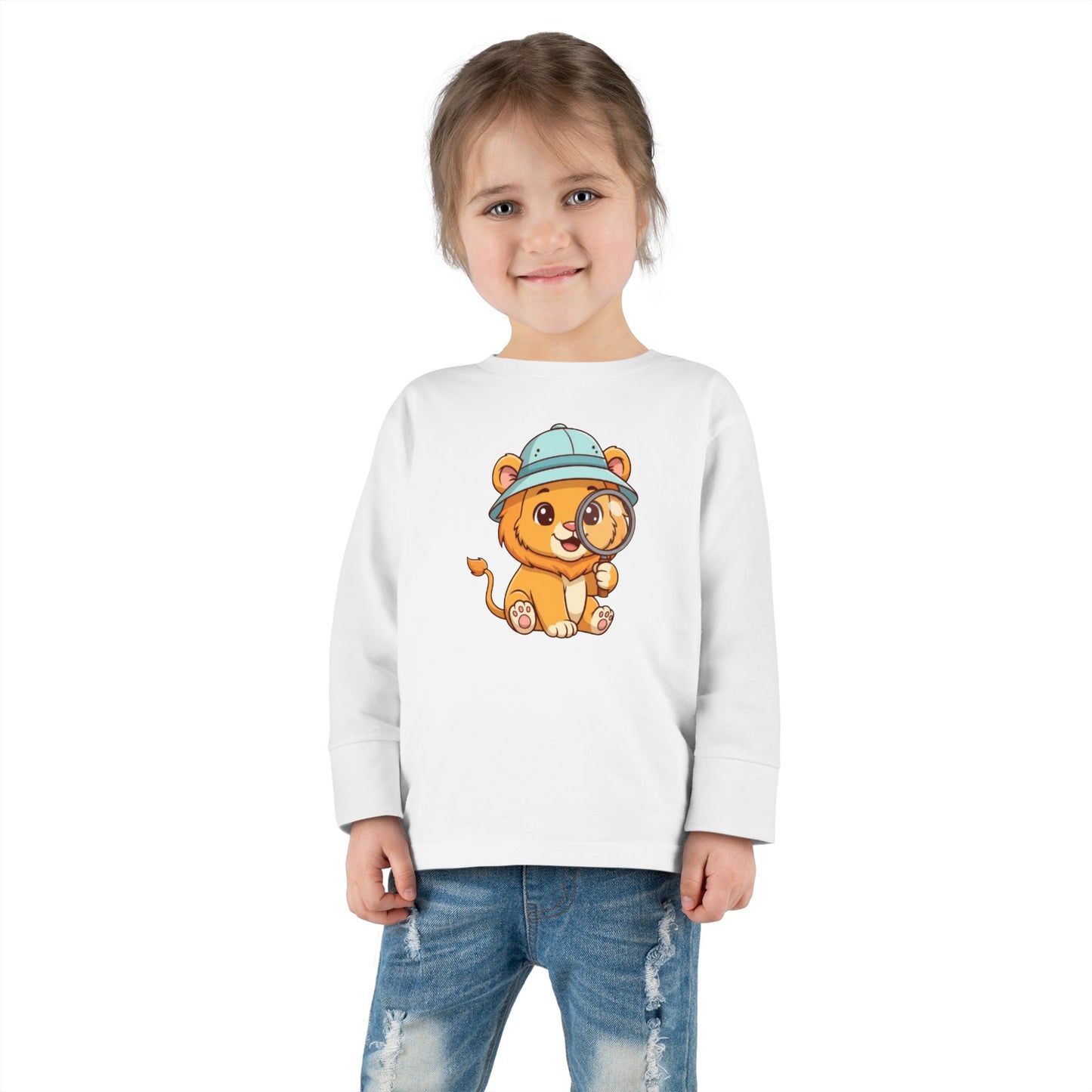 Adorable Toddler Lion Explorer Long Sleeve Tee