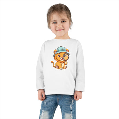 Adorable Toddler Lion Explorer Long Sleeve Tee