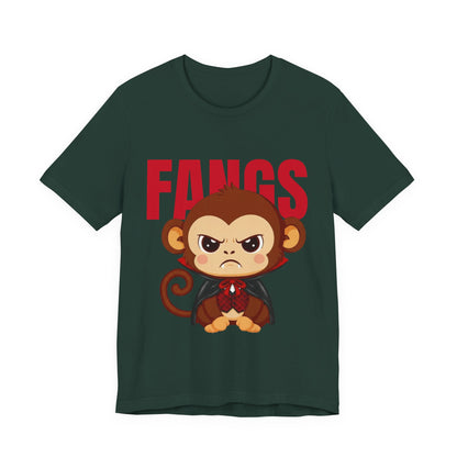 'Fangs' Monkey - Halloween T-Shirt - Fun Graphic T-Shirt, Halloween Costume, Gift for Kids, Animal Lover Apparel, Casual Wear