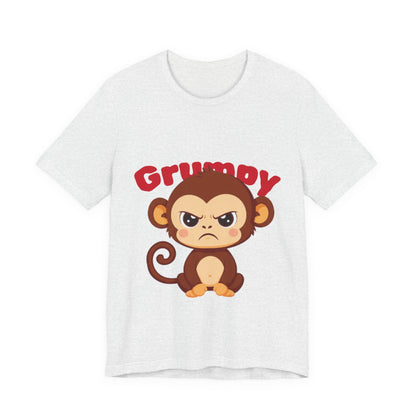 Grumpy Monkey T-Shirt | Fun Unisex Tee for Animal Lovers, Gifts for Kids, Birthday Apparel, Cute Casual Wear, Monkey Lover Gift