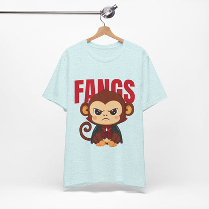 'Fangs' Monkey - Halloween T-Shirt - Fun Graphic T-Shirt, Halloween Costume, Gift for Kids, Animal Lover Apparel, Casual Wear