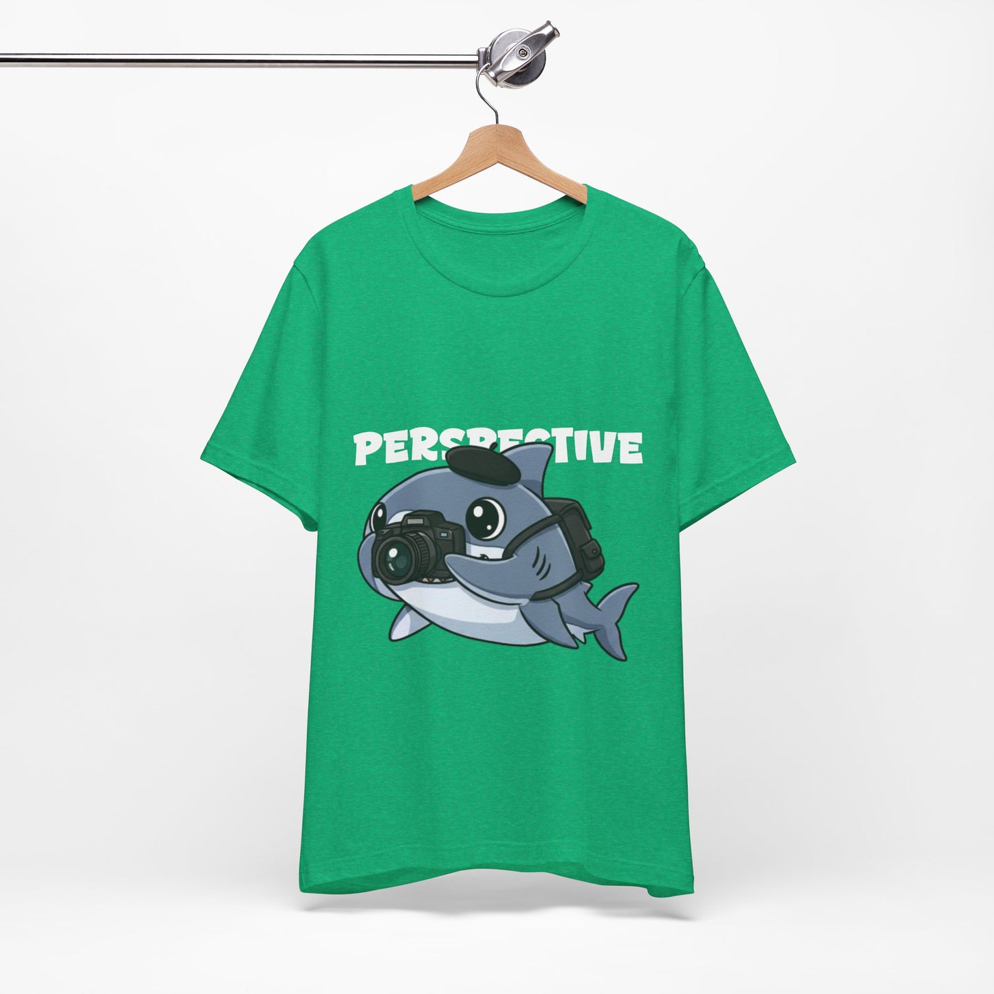 Camera Shark Tee, Fun Graphic T-Shirt for Photographers, Gift for Shark Lovers, Casual Wear, Unique Pet-Themed Apparel