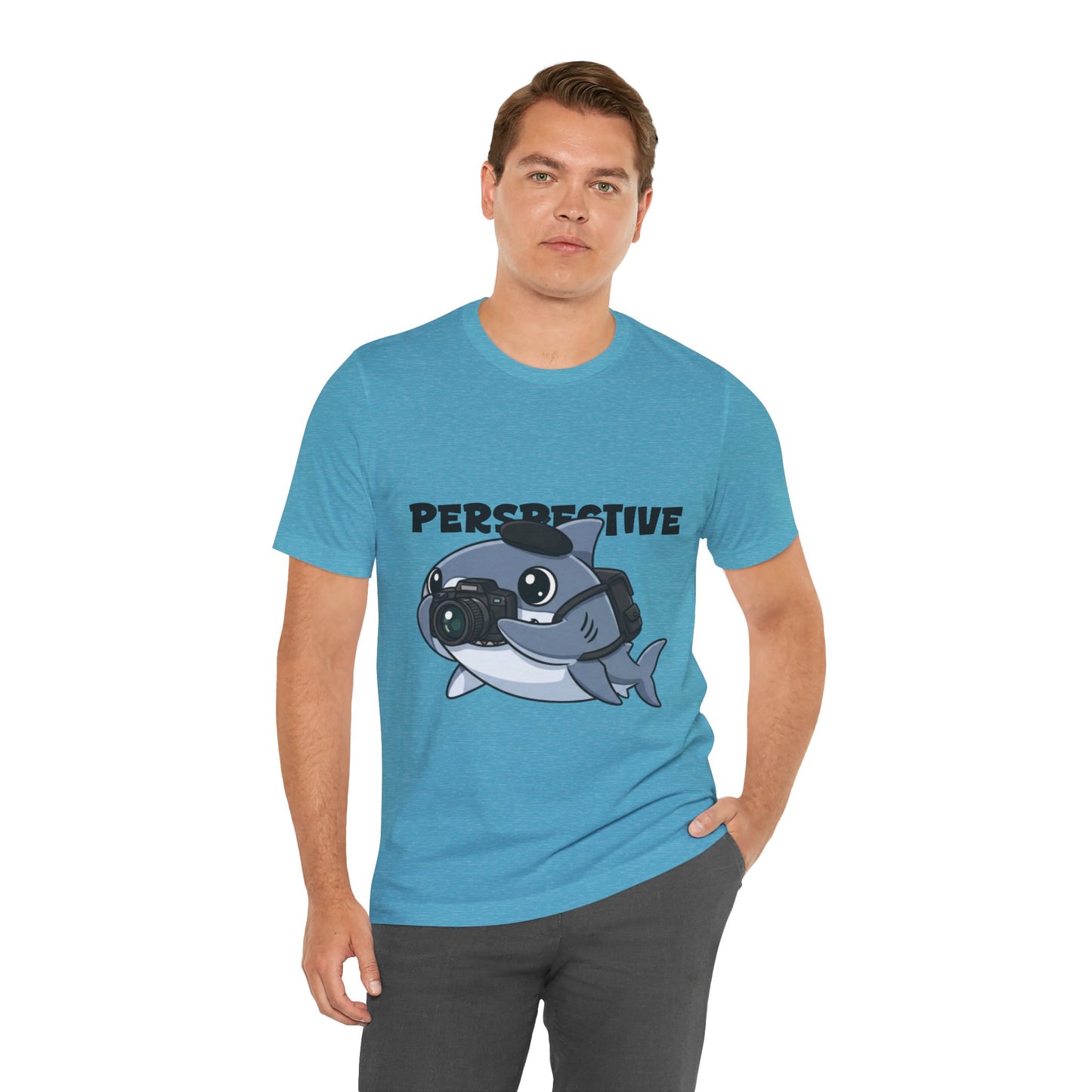 Camera Shark Tee, Fun Graphic T-Shirt for Photographers, Gift for Shark Lovers, Casual Wear, Unique Pet-Themed Apparel