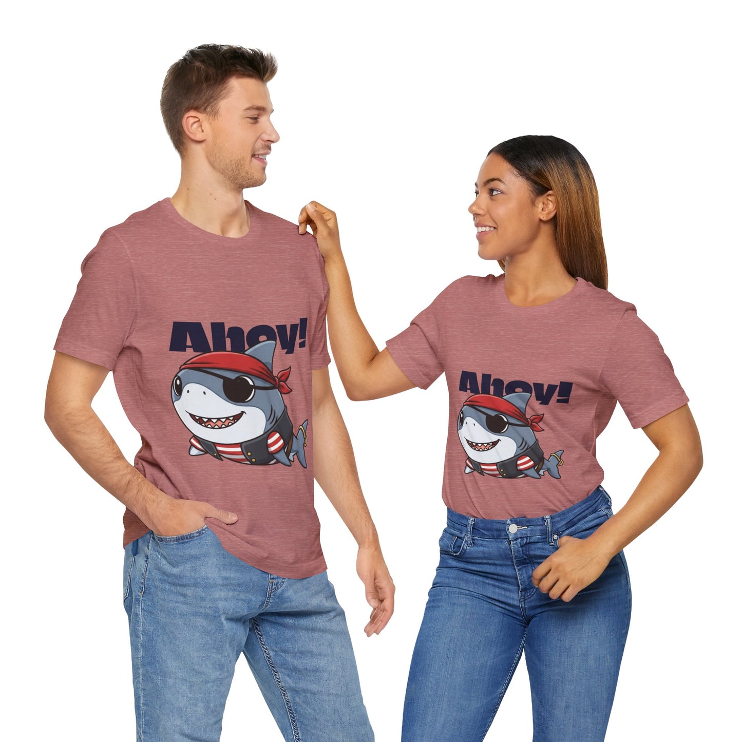 Pirate Shark Tee: Fun Unisex Jersey Short Sleeve Tee for Kids & Adults, Beachwear, Summer Fun, Gift for Sea Lovers, Ahoy!