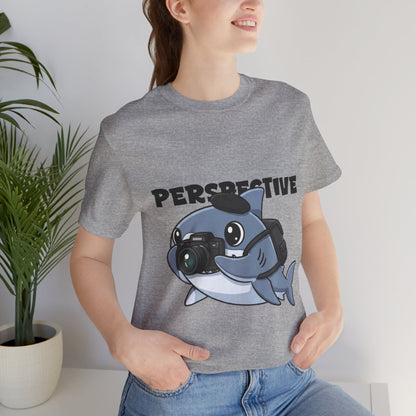 Camera Shark Tee, Fun Graphic T-Shirt for Photographers, Gift for Shark Lovers, Casual Wear, Unique Pet-Themed Apparel