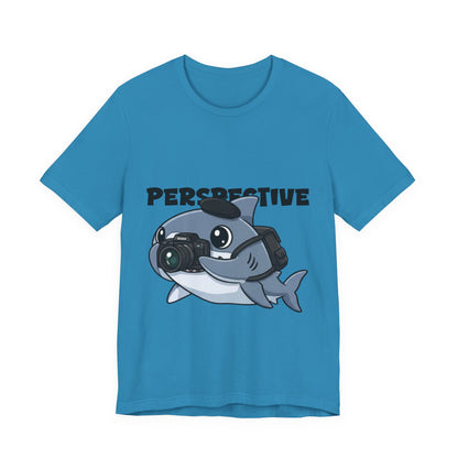 Camera Shark Tee, Fun Graphic T-Shirt for Photographers, Gift for Shark Lovers, Casual Wear, Unique Pet-Themed Apparel