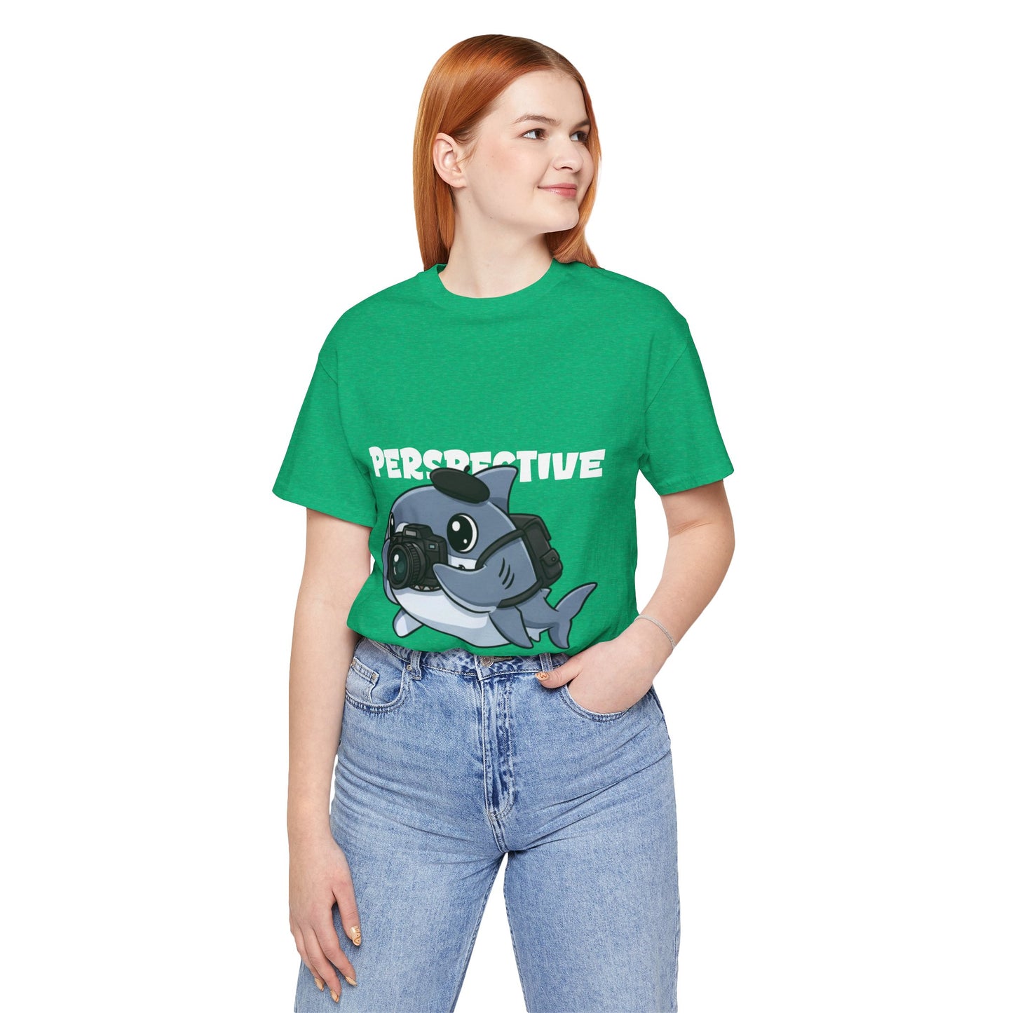 Camera Shark Tee, Fun Graphic T-Shirt for Photographers, Gift for Shark Lovers, Casual Wear, Unique Pet-Themed Apparel