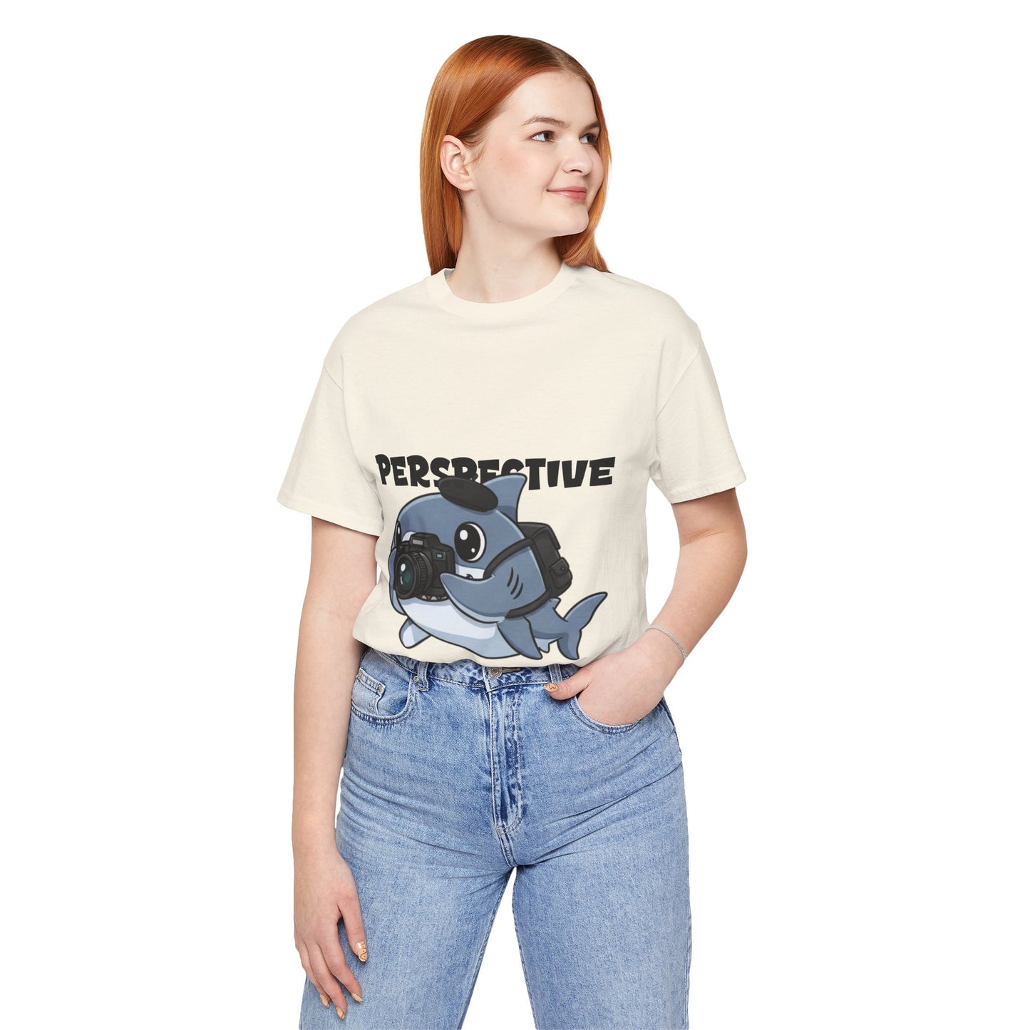 Camera Shark Tee, Fun Graphic T-Shirt for Photographers, Gift for Shark Lovers, Casual Wear, Unique Pet-Themed Apparel