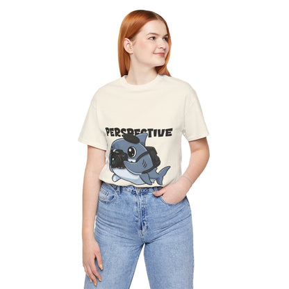 Camera Shark Tee, Fun Graphic T-Shirt for Photographers, Gift for Shark Lovers, Casual Wear, Unique Pet-Themed Apparel