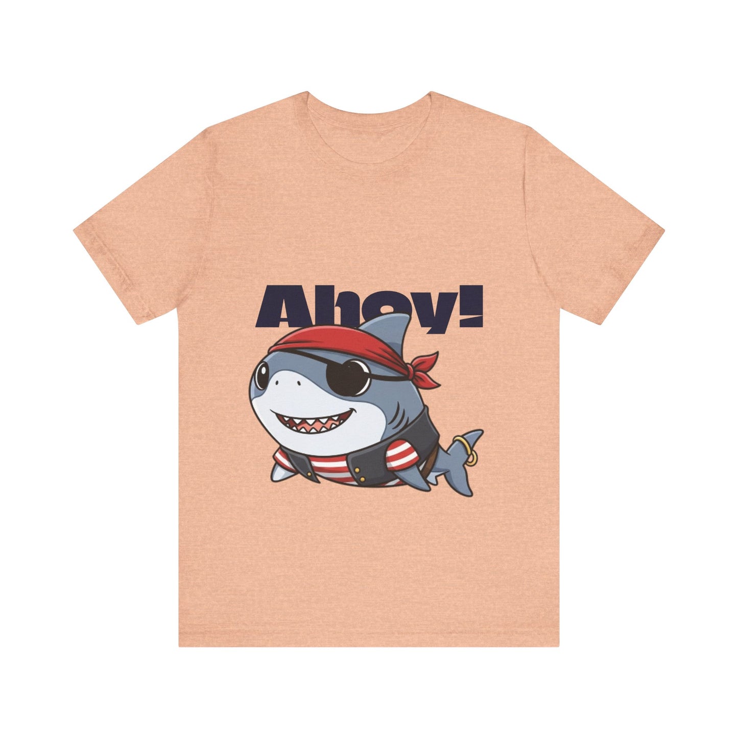 Pirate Shark Tee: Fun Unisex Jersey Short Sleeve Tee for Kids & Adults, Beachwear, Summer Fun, Gift for Sea Lovers, Ahoy!