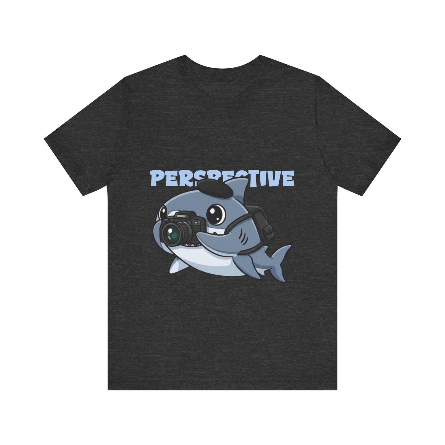 Camera Shark Tee, Fun Graphic T-Shirt for Photographers, Gift for Shark Lovers, Casual Wear, Unique Pet-Themed Apparel