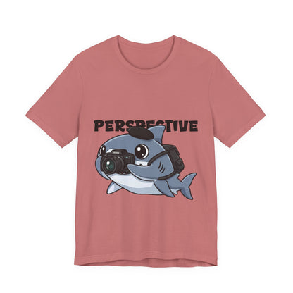 Camera Shark Tee, Fun Graphic T-Shirt for Photographers, Gift for Shark Lovers, Casual Wear, Unique Pet-Themed Apparel