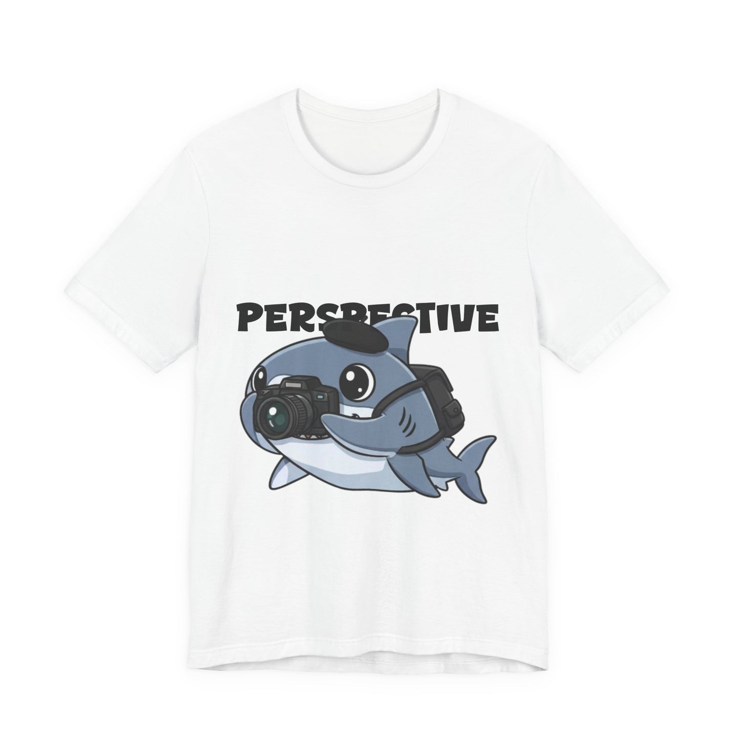 Camera Shark Tee, Fun Graphic T-Shirt for Photographers, Gift for Shark Lovers, Casual Wear, Unique Pet-Themed Apparel