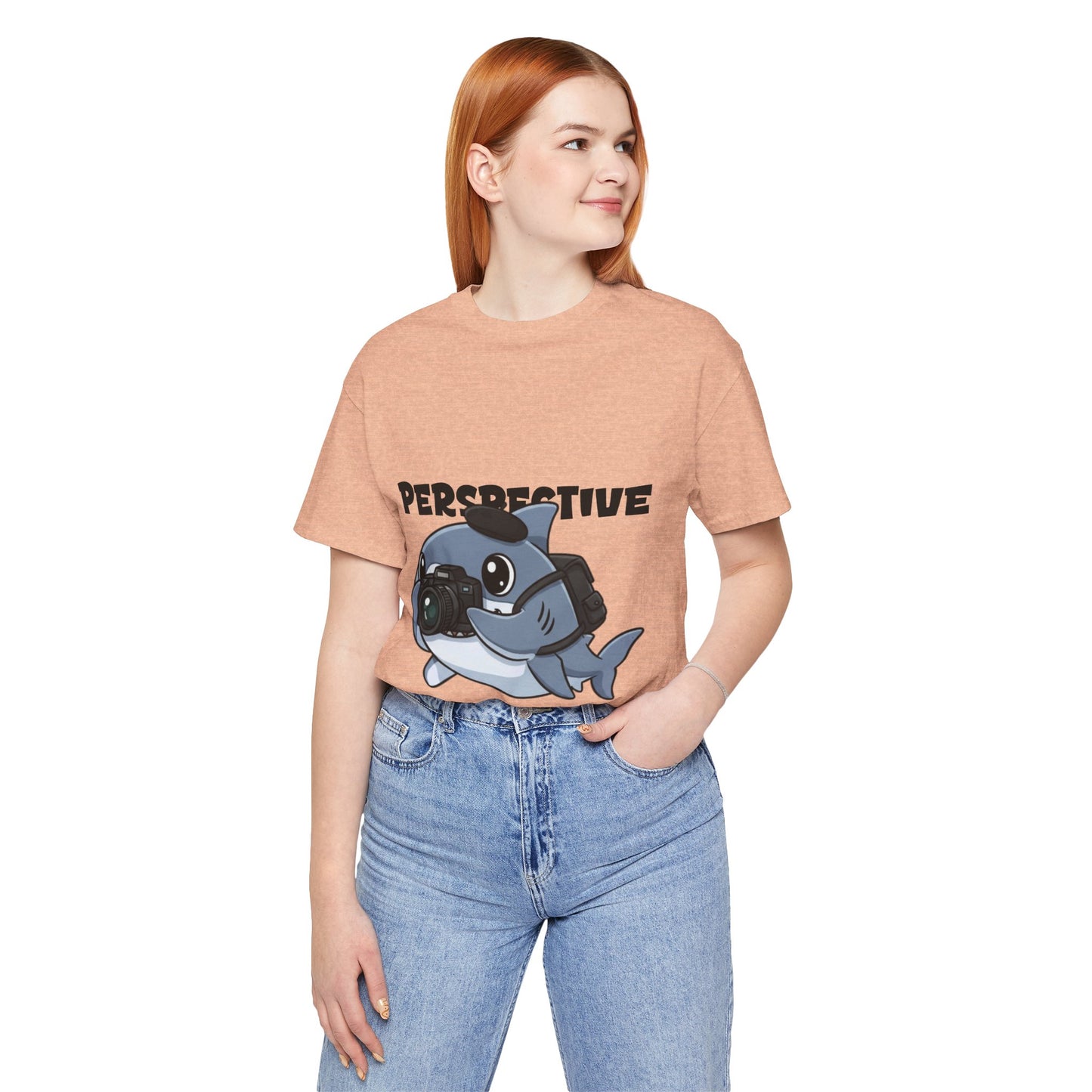 Camera Shark Tee, Fun Graphic T-Shirt for Photographers, Gift for Shark Lovers, Casual Wear, Unique Pet-Themed Apparel