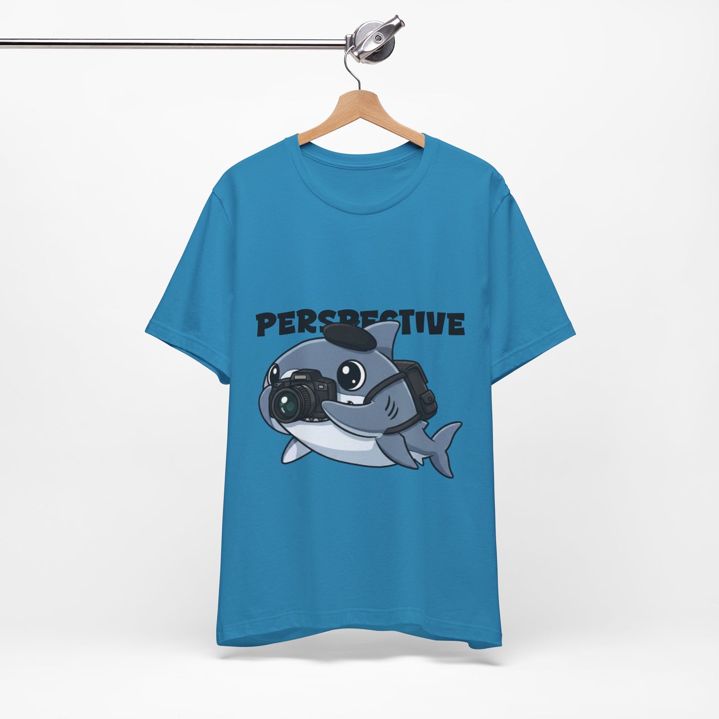 Camera Shark Tee, Fun Graphic T-Shirt for Photographers, Gift for Shark Lovers, Casual Wear, Unique Pet-Themed Apparel