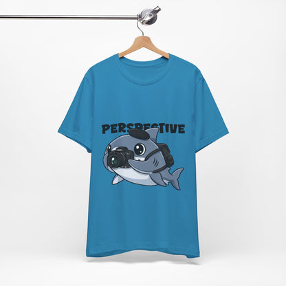 Camera Shark Tee, Fun Graphic T-Shirt for Photographers, Gift for Shark Lovers, Casual Wear, Unique Pet-Themed Apparel