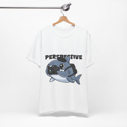 Camera Shark Tee, Fun Graphic T-Shirt for Photographers, Gift for Shark Lovers, Casual Wear, Unique Pet-Themed Apparel